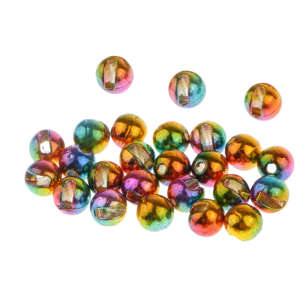Pack of 50 Slotted Tungsten Nymph Head Beads Eyes Stable Fly Tying Materials