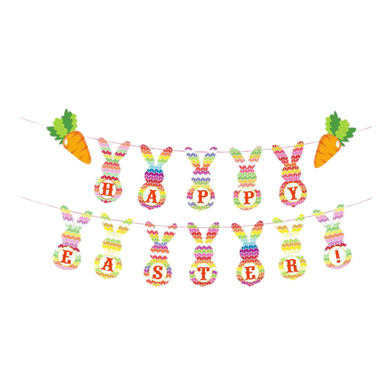 Bunny Banner Hanging Banner Easter Ornaments Happy Easter Indoor Outdoor