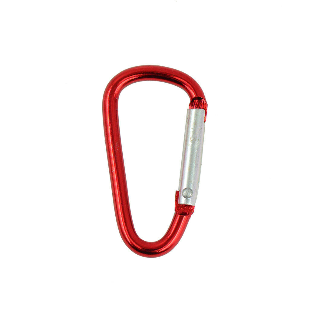 20 Pieces Hook Key Rubber Clip Shaped Red Carabiner Aluminum