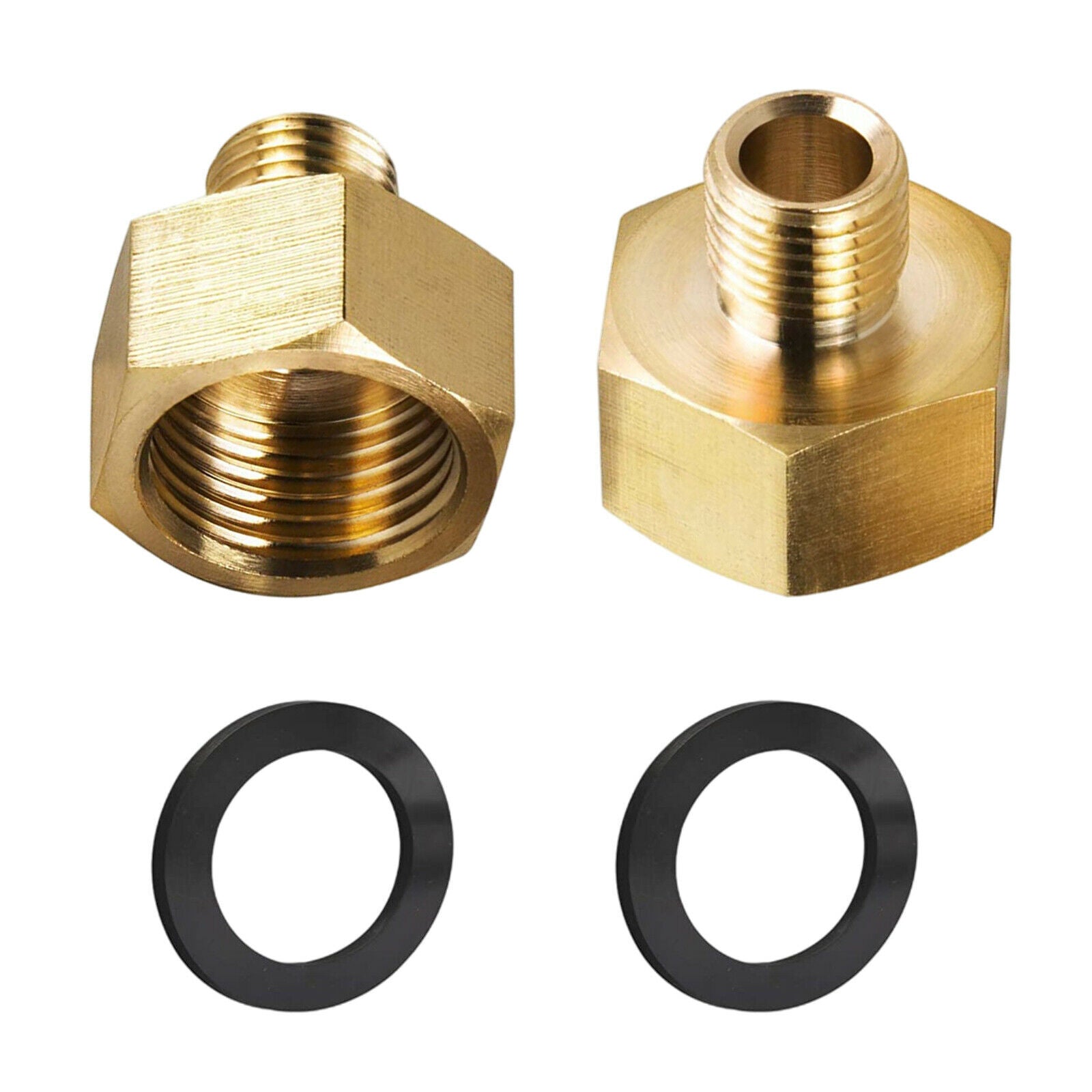1Pair Brass Gas Hose Adapter 1/2'' Female x 1/4'' Male Thread Camping Picnic