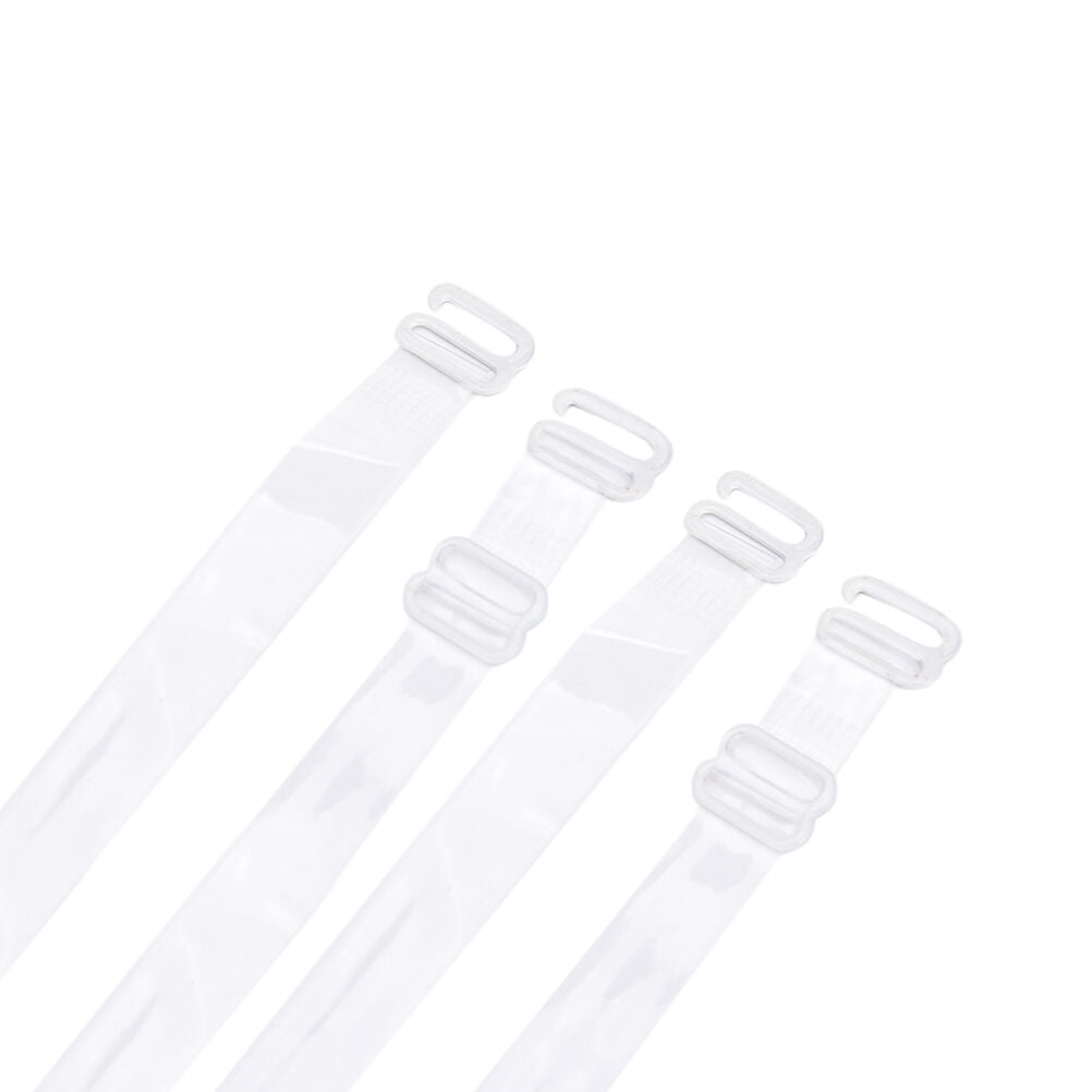 6 Pairs Transparent Plastic Bra Straps Invisible Adjustable Detachable Cl_DD