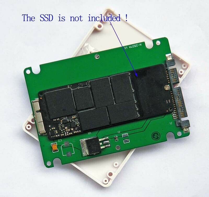 2.5" SATA 22pin to Macbook 2012 Retina Pro A1425 A1398 MC975 17+7pin SSD Case