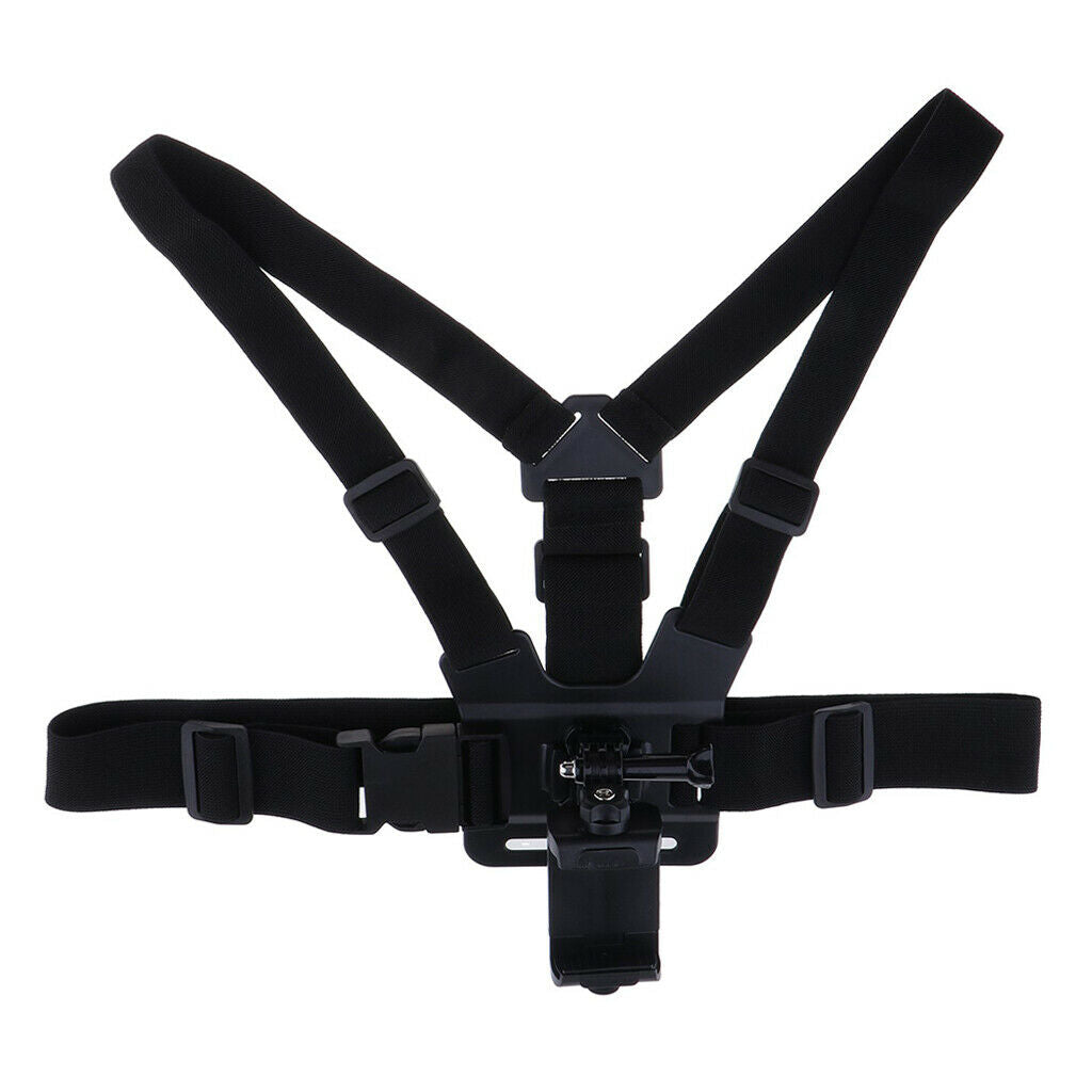 2 Pieces Chest Body Adjustable Harness Strap Holder w/ Clip for Smartphone