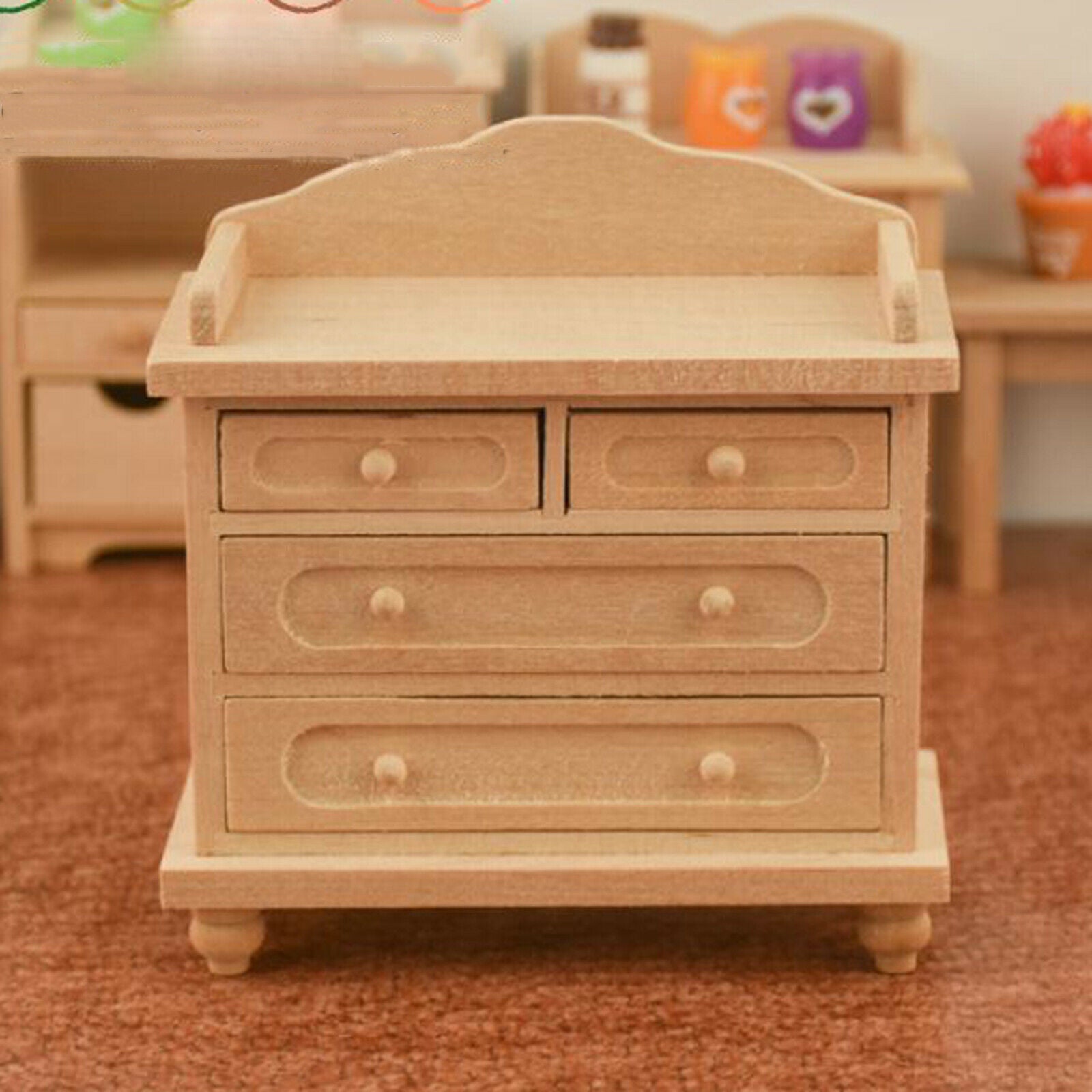 Wooden Mini Cabinet Bedside Table with Drawer Modern Furniture Decorative for