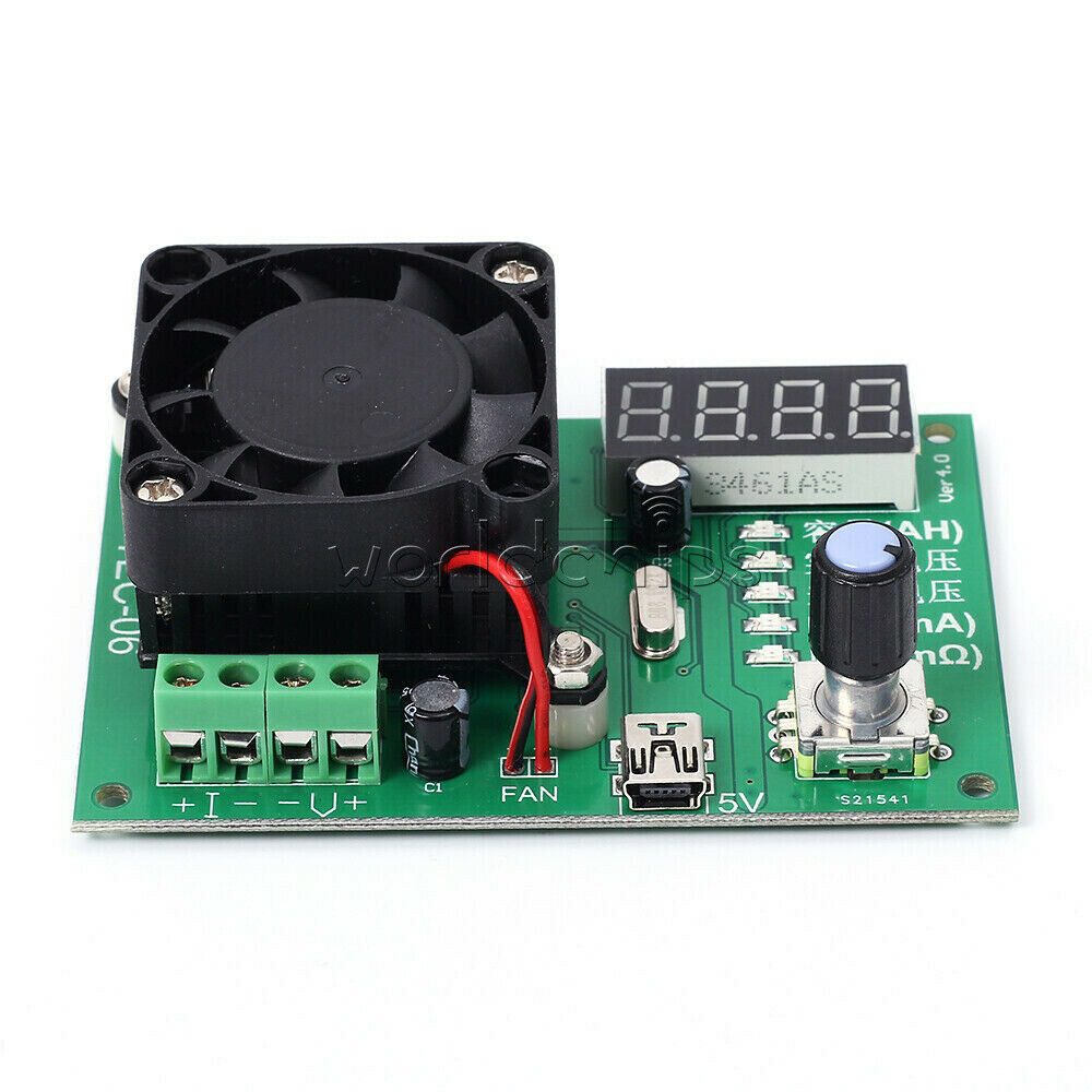 Battery Capacity Tester 16W Electric Load Max 500AH TEC-06 LED Display w/ Fan