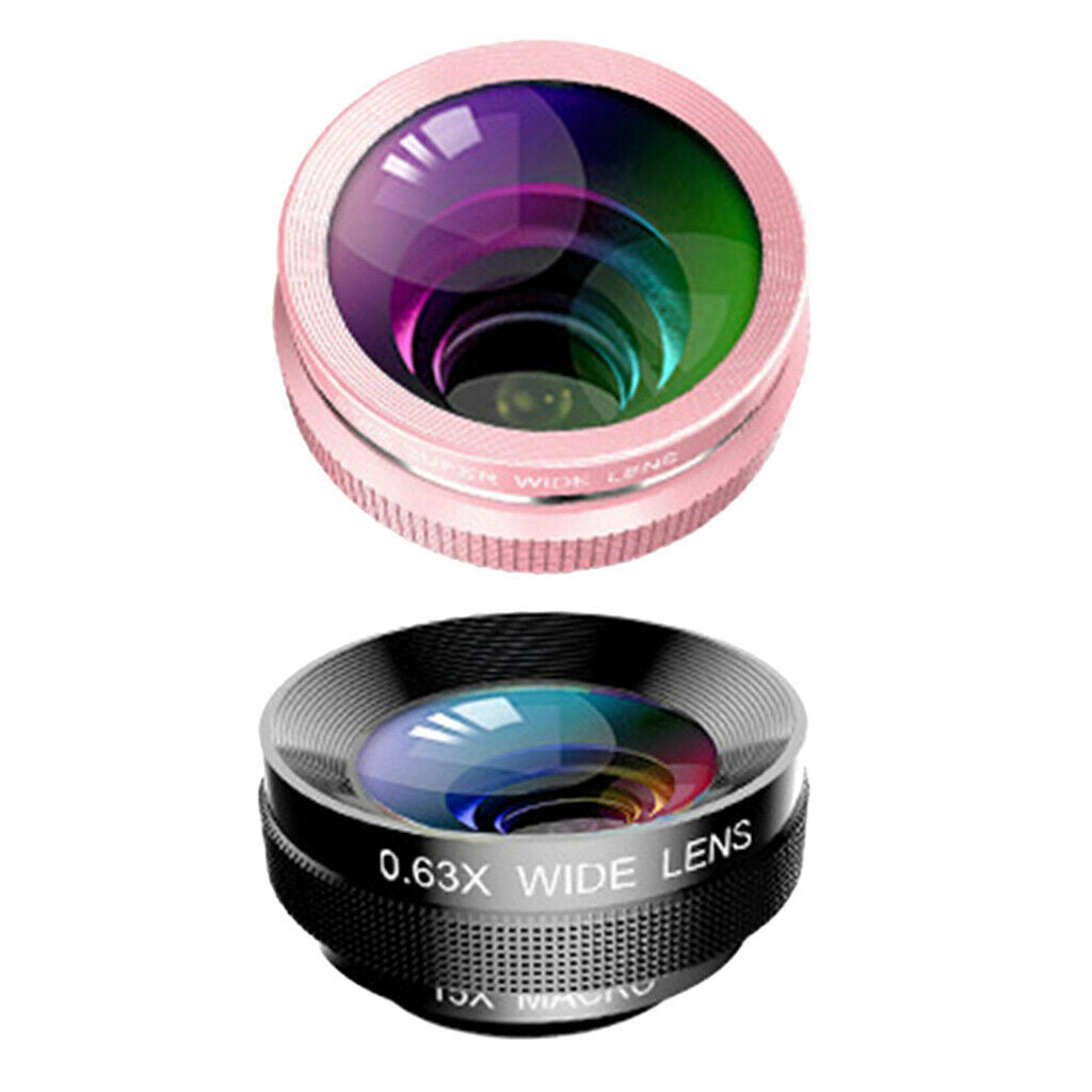 Seven-in-one set of mobile phone lenses Fisheye Wide Angle+Macro Lens Black