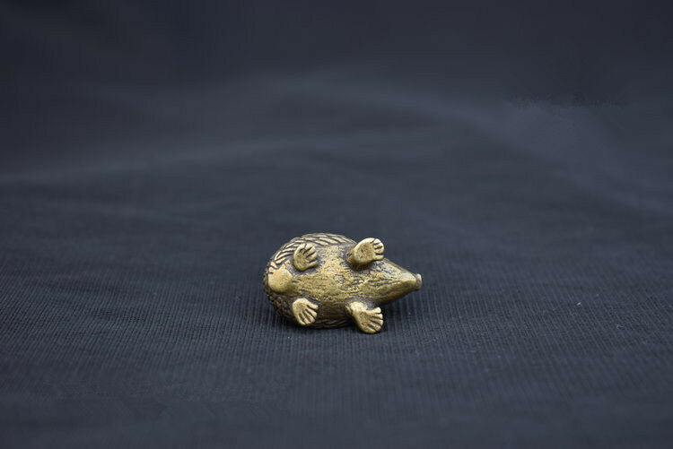 China Pure brass hedgehog small statue