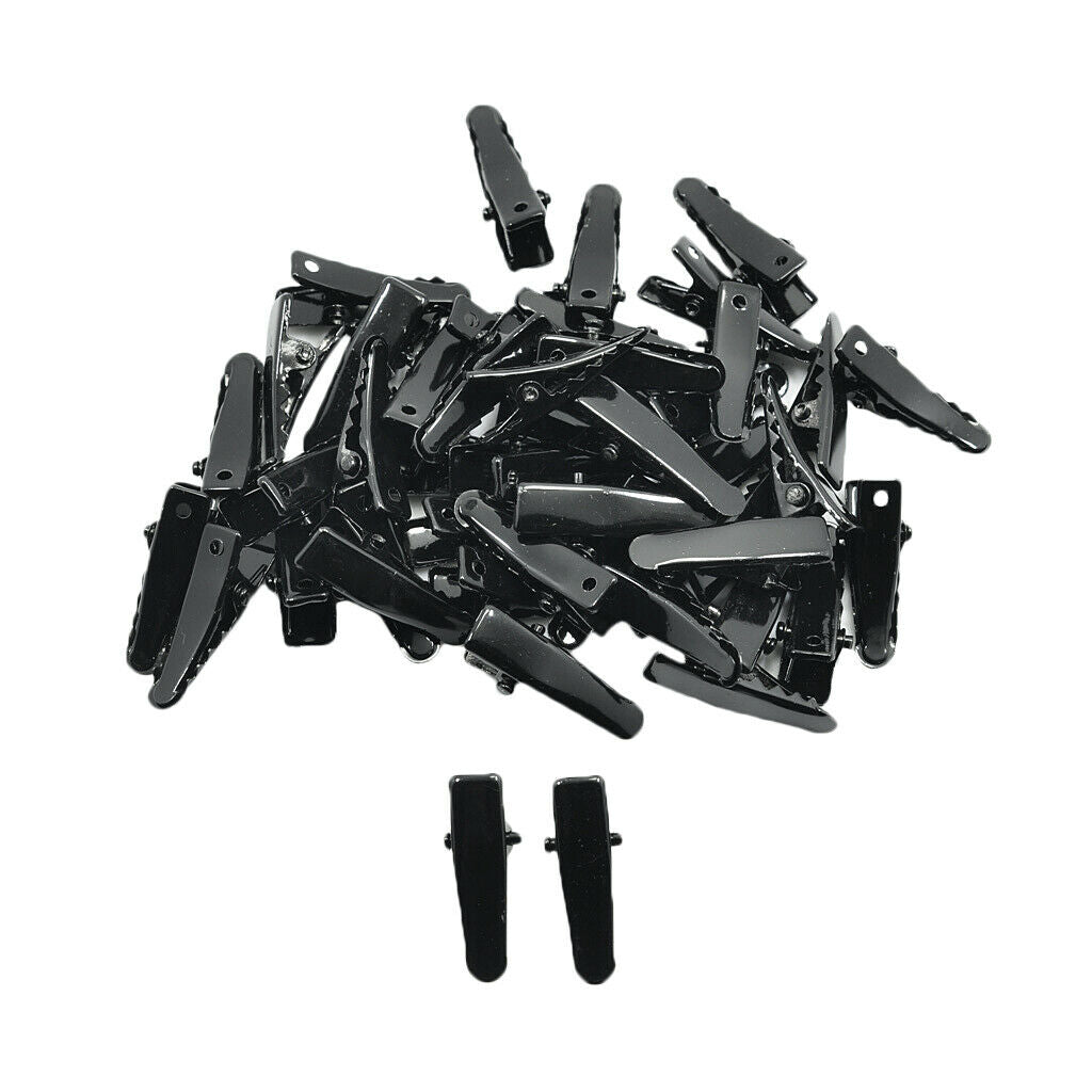 50x Black Metal Single Prong Alligator Hair Clips Hair Accessories 24mm