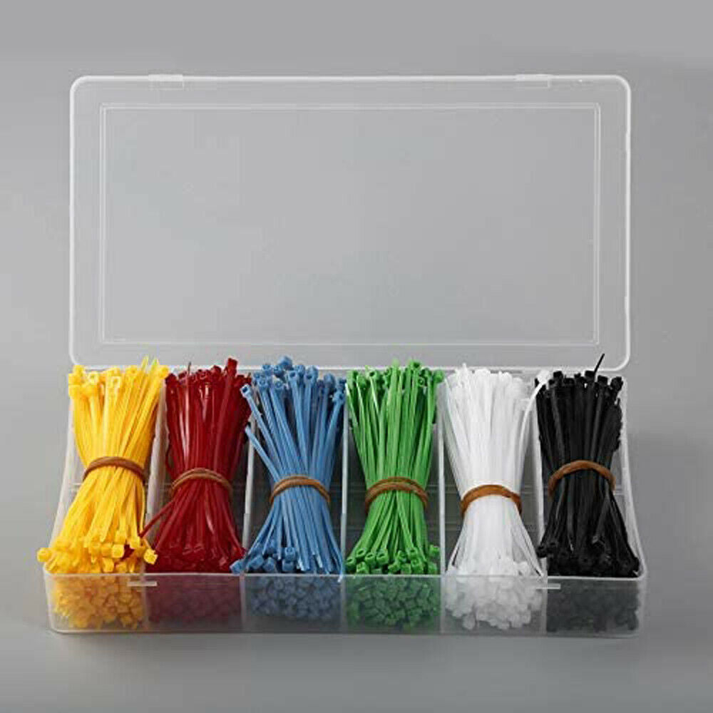 900X Nylon Cable Ties Durable Self-Locking 6 Color Assorted Small Tie Wr us27 LI