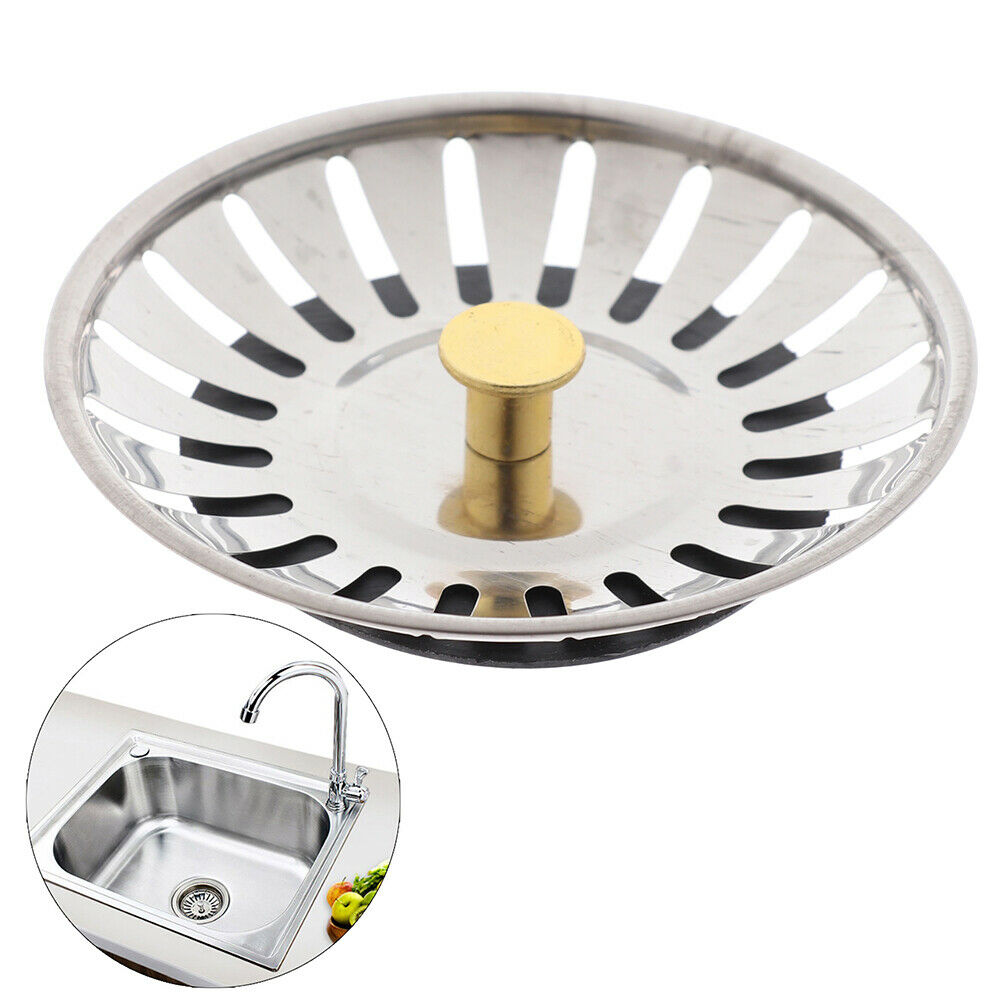 Home Stainless Steel Waste Sink Strainer Plug Drain Filter Basket DrainWY.l8