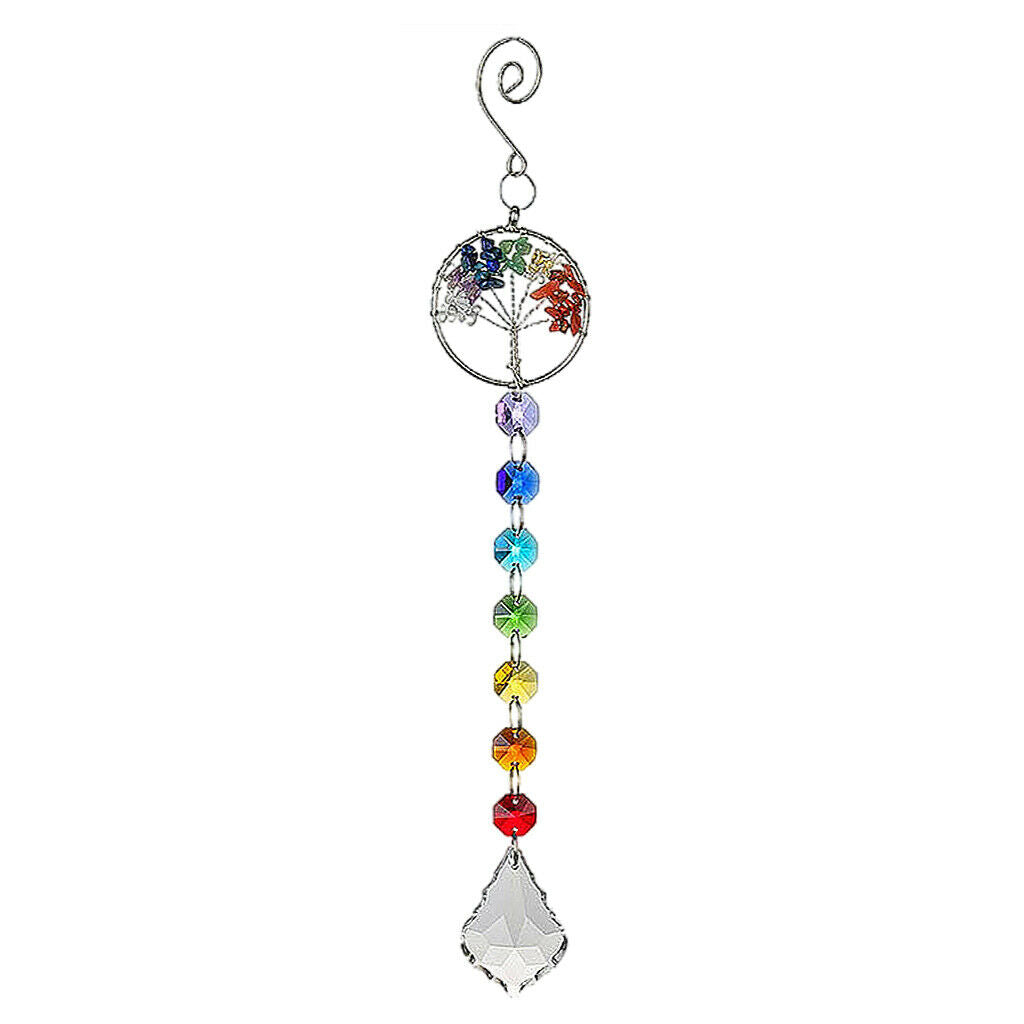 Rainbow Crystal Pendant Garden Tree Window Hanging Drops Decor Wind Chimes