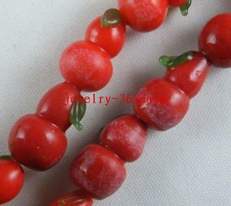20pcs Handmade Lampwork Gourd Spacers 14x8mm P445