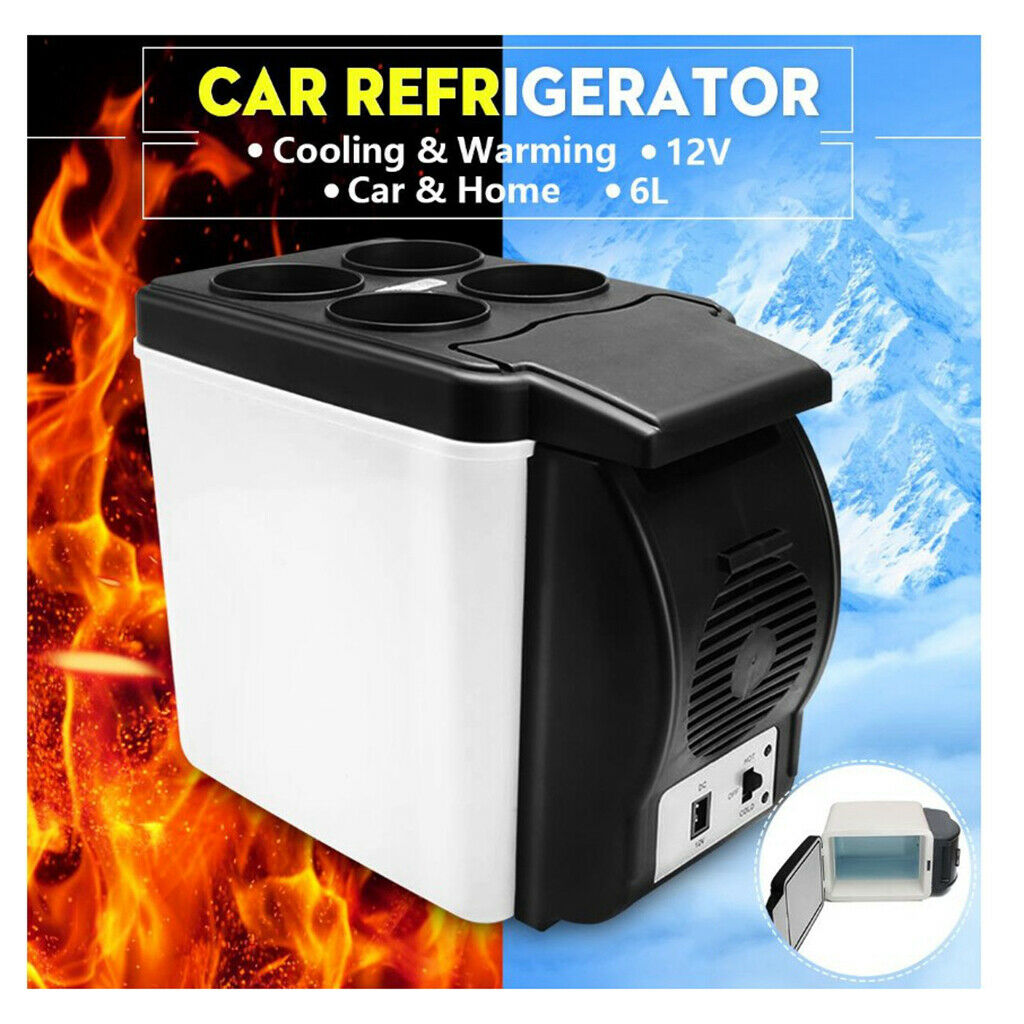 Mini Car Fridge Freezer Cooler 6L 9 Can for Travel Camping Truck Yacht Boat