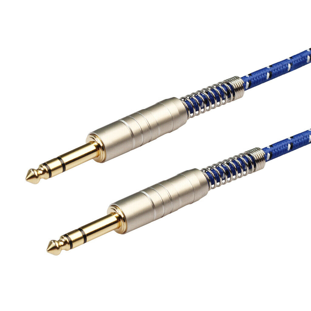 1Pc 6.35mm Male to Male Stereo Audio Aux Cable 180cm