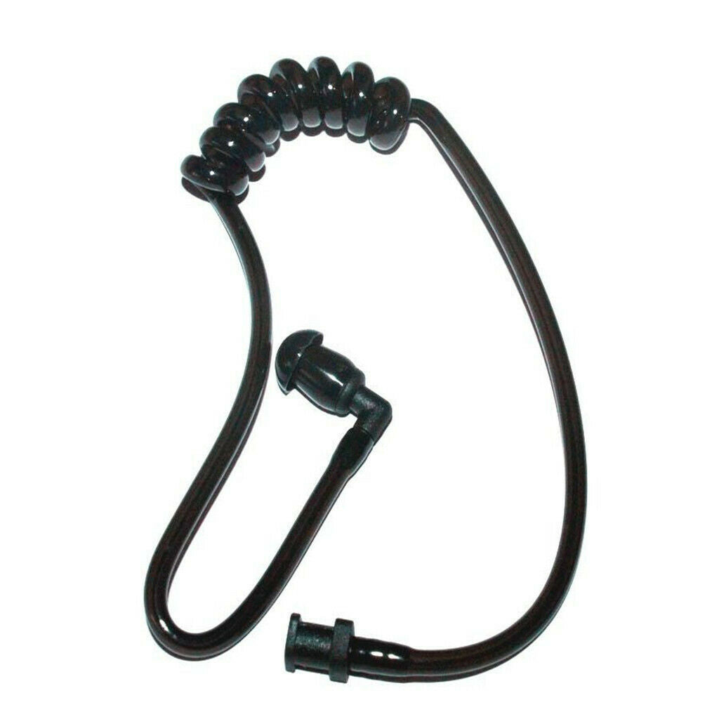 10Piece Black Coiled Acoustic Tube with Earbud and Connectors (Twist On)