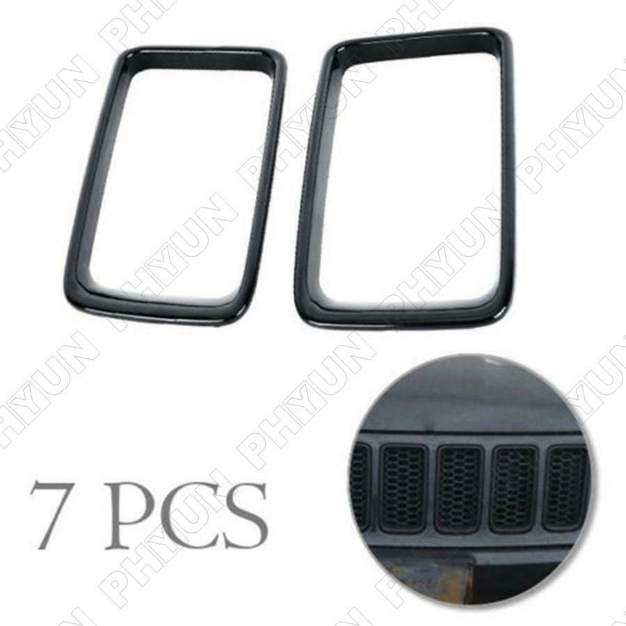For 2014-2016 Jeep Grand Cherokee Front Grille Trim Ring Insert Trim Gloss Black