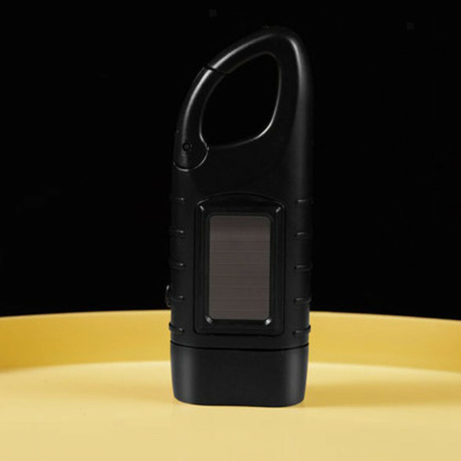 Solar Rechargeable Hand Crank Flashlight Bright Work Light LED Torch Black