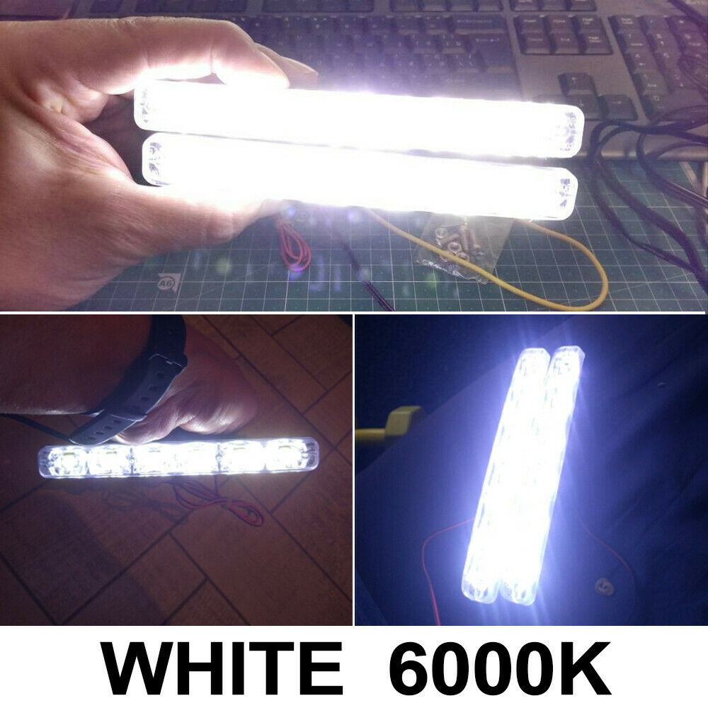 2pcs Car Auto Daytime Running Light Daylight Car Styling Lamp 6LED Waterproof