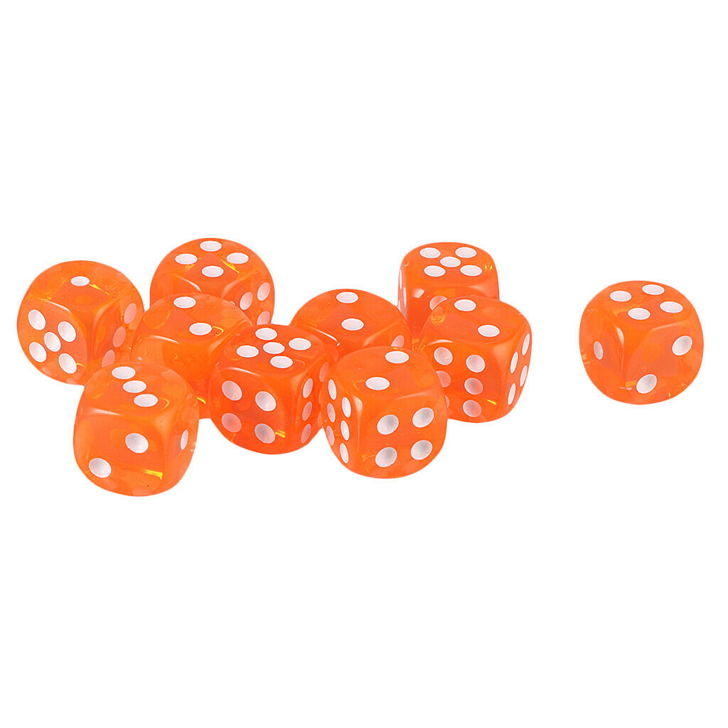 Six Side Dice D6 for Roleplaying Game Tabletop RPG Math Teaching Orange