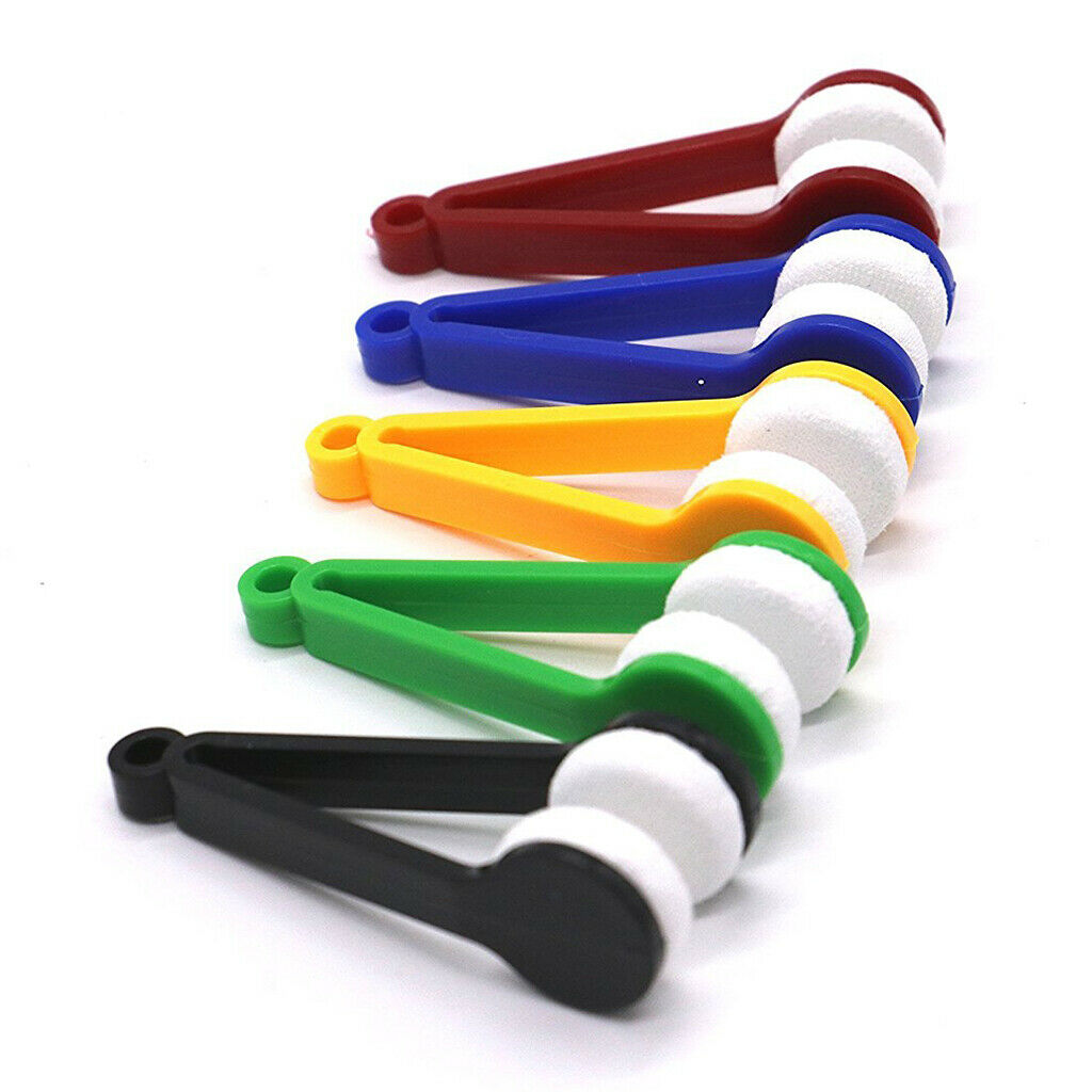 24Pcs Mini Microfiber Spectacles Cleaner Brush Cleaning Tools Cleaning Clip
