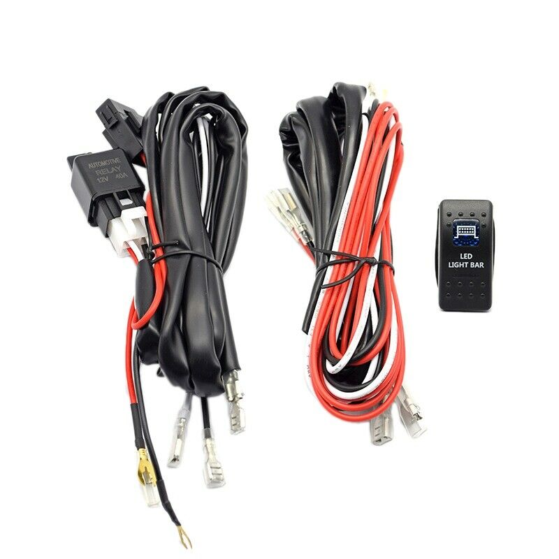 Car Driving Light 5-Pin Blue LED Rocker Switch + 40A Relay Wi Harness Kit H4Z6