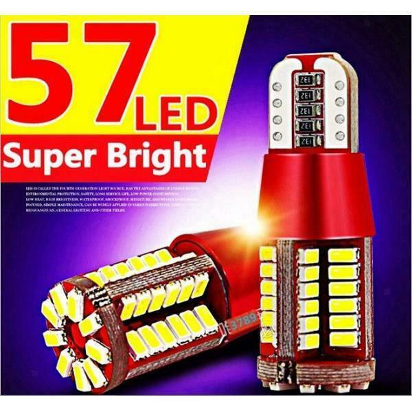 10pcs T10 Canbus Error Free 501 194 W5W Duct 3014 Car 57smd Side Bulb