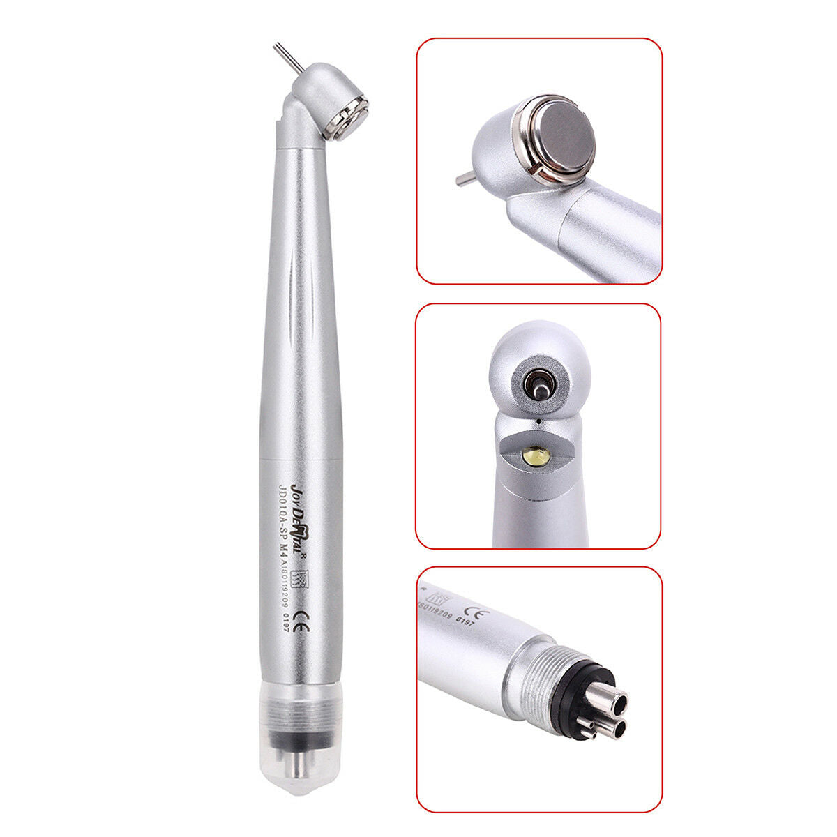 Dental 45° E-generator LED integrated High Speed Handpiece Push Button 4Holes