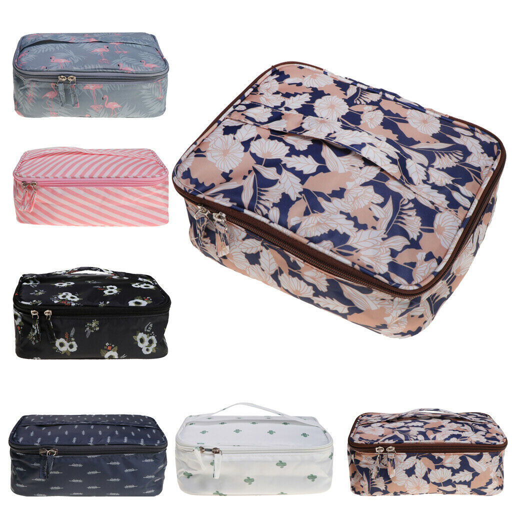 Toiletry Makeup Bag Wash Carry Organizer Zipper Compartment Bag Flamingos