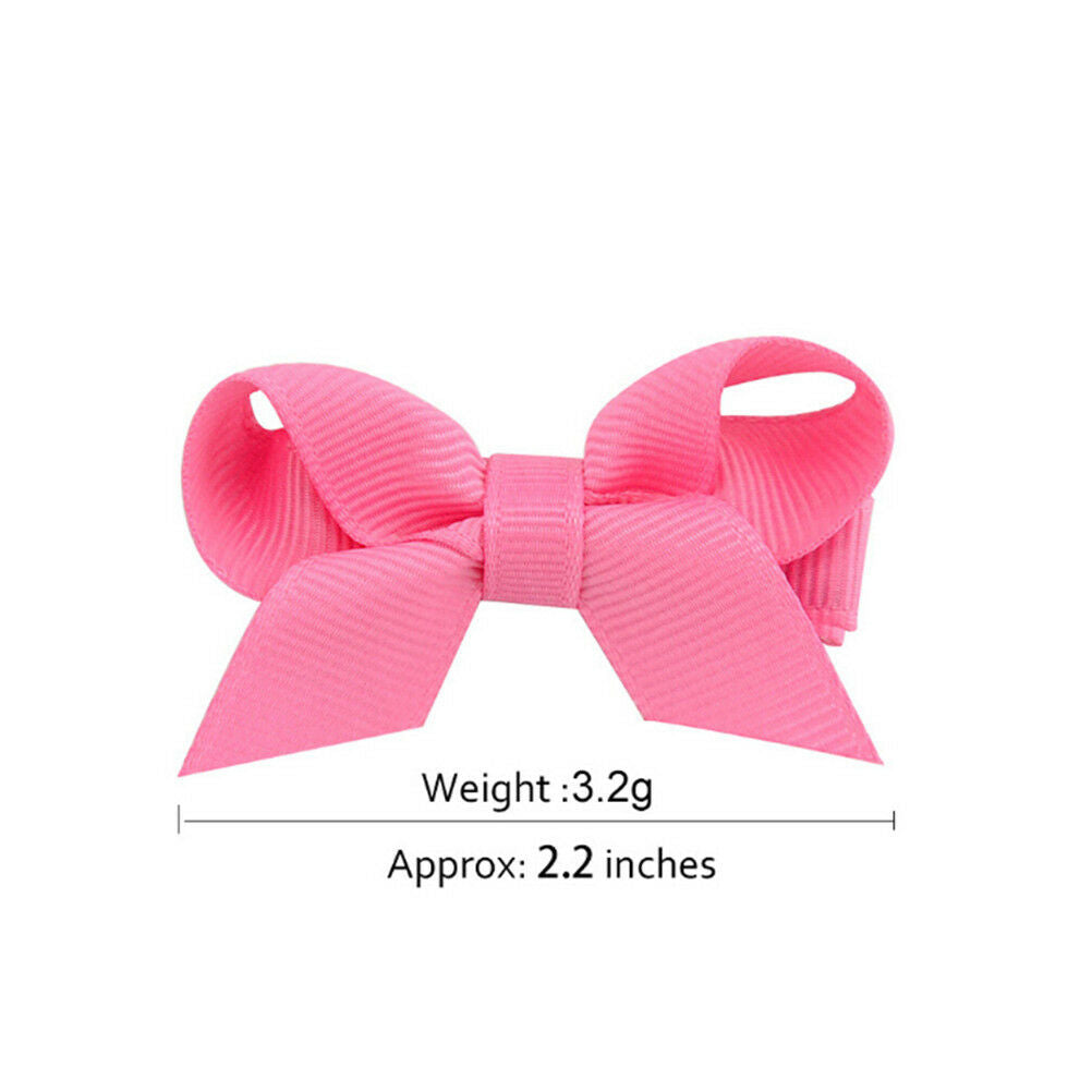 20PCS Baby Girls Hair Bows Boutique Alligator Clip Grosgrain Ribbon Hairpin Qx