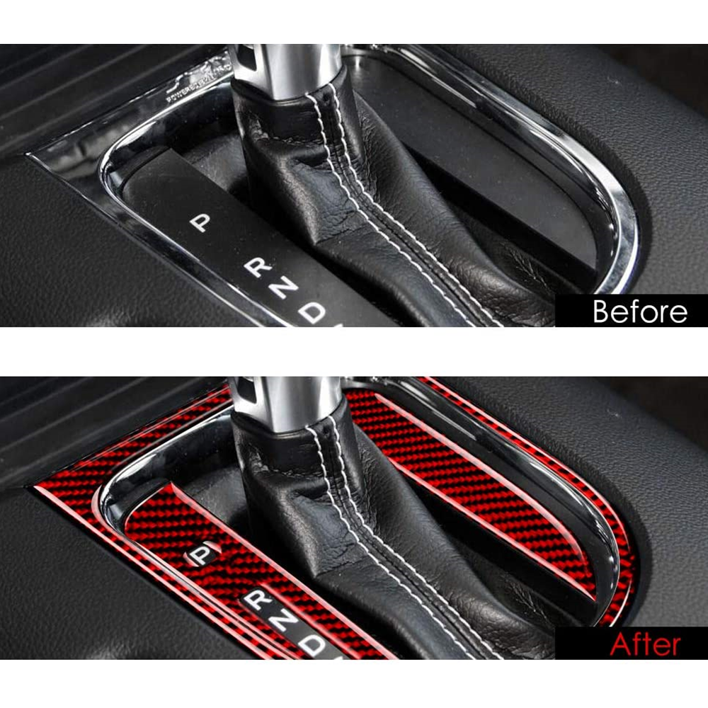 4pcs Center Console Gears Shift Frame Cover Trim Stickers for Ford Mustang 15-19
