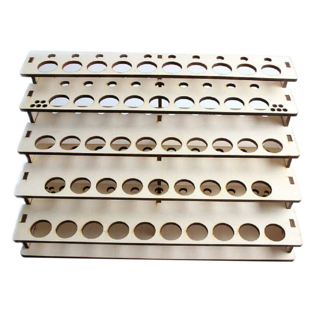 43 Holes Pigment Bottle Brushes Epoxy Tool Wooden Organizer Rack Stand