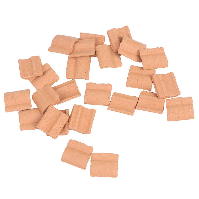 25PCS Niniature S Red Roof Tile Turning Mould Scenario Sand Table Diy MateriJ Lt