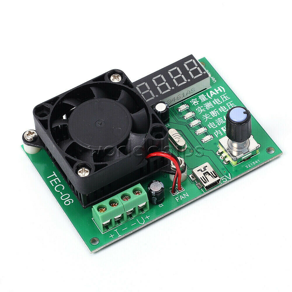 Battery Capacity Tester 16W Electric Load Max 500AH TEC-06 LED Display w/ Fan