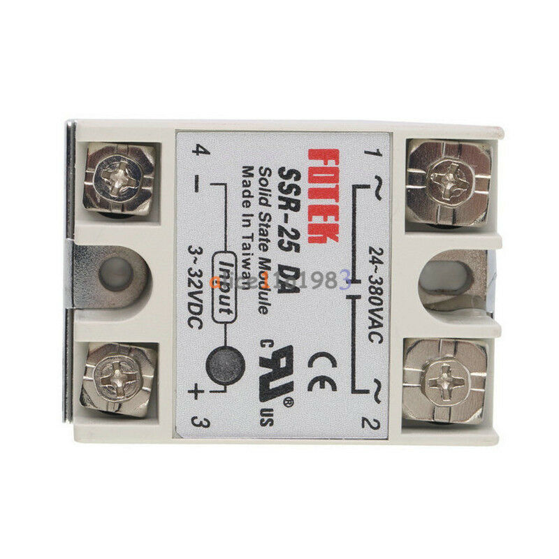 Output 24V-380V 25A SSR-25 DA Solid State Relay For PID Temperature Controller