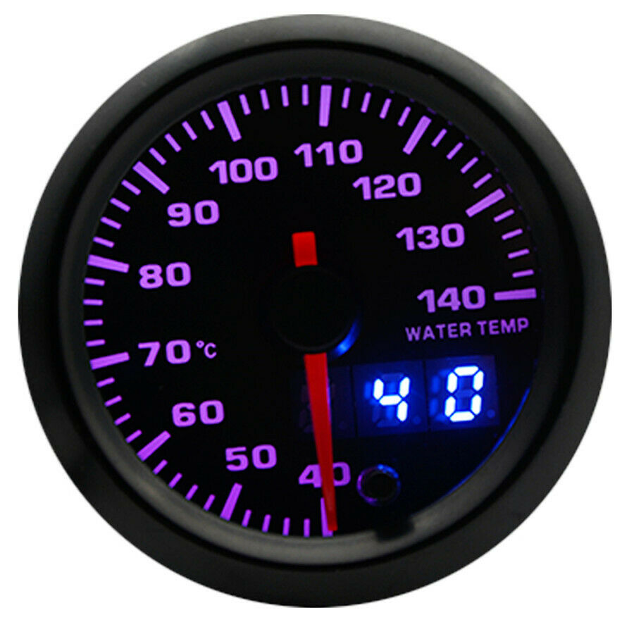 2" 52mm 7 Colors LED Car Water Temp Gauge 40-140 Celsius Water Temperature Meter