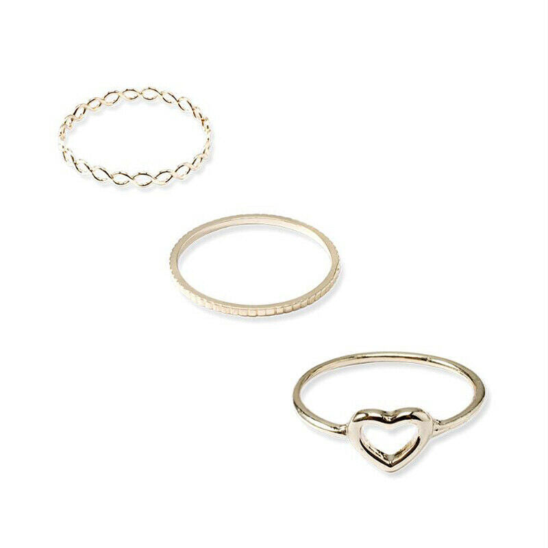 9Pcs/Set Geometric Crystal Knuckle Rings Joint Finger Tip Rings Women Jew.l8