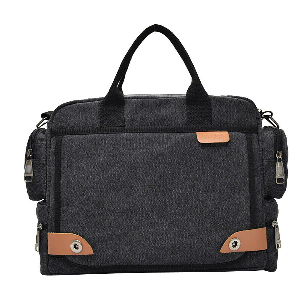 Men's Cross Body Messenger Over Shoulder Canvas Bag for Outdoor Casual Black