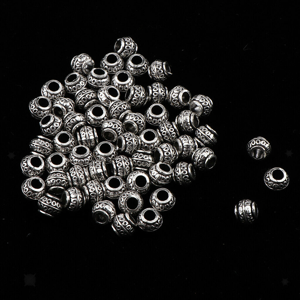 60 Pcs Round Spacer Beads Metal Beads Spacer Beads Jewelry Accessories