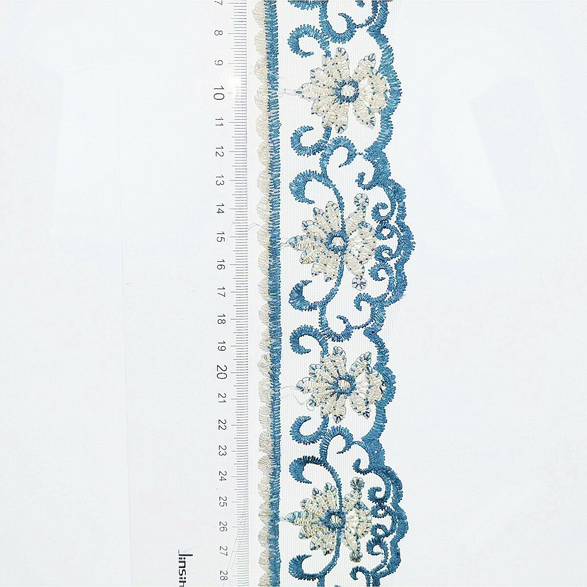 2 Yard Thread Embroidery Border Glitter Net Lace Bridal Wedding Dress Fabric