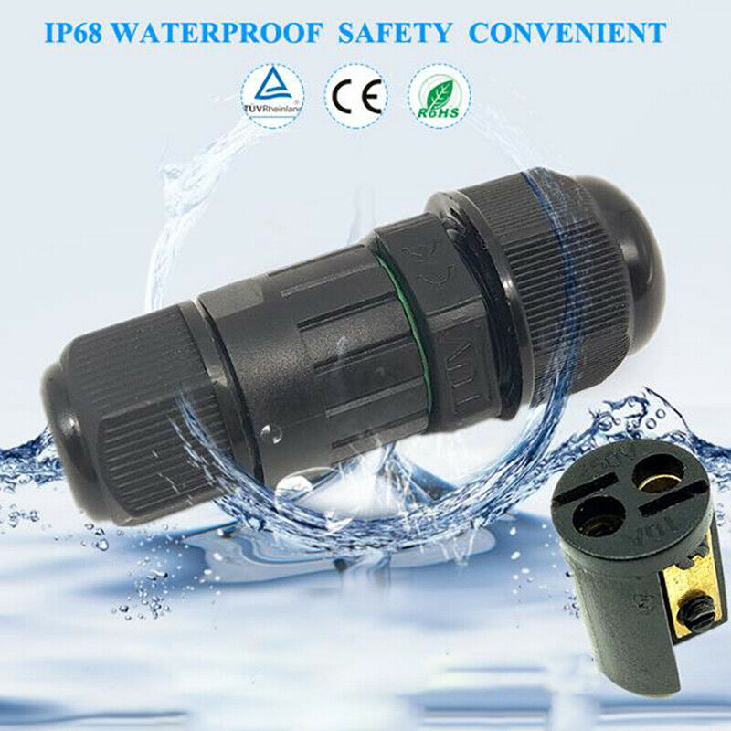 2Pin Mini Core Joint Outdoor IP68 Waterproof Electrical Cable Wire Connect G WF