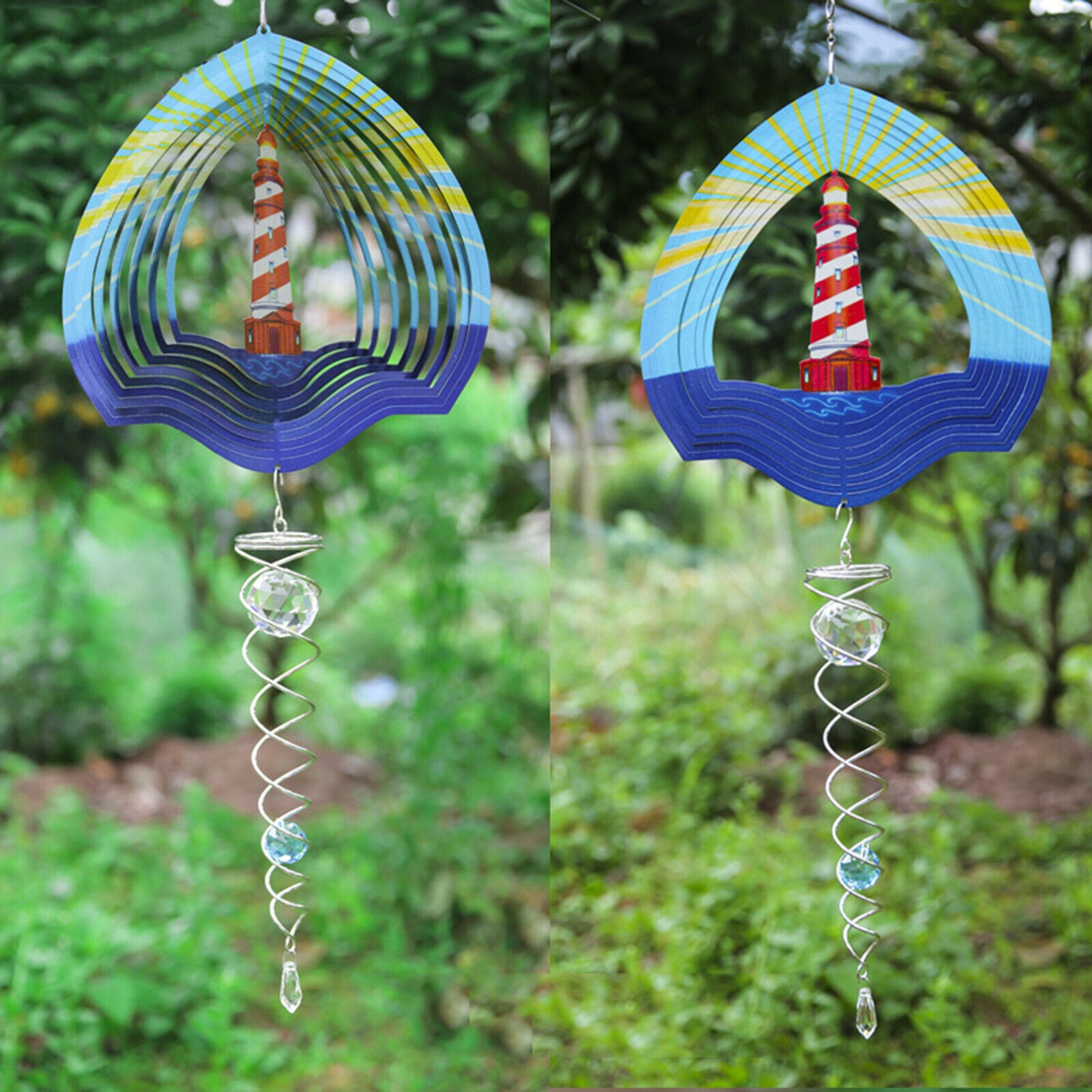 Garden Wind Chimes Wind Spinner Hanging Yard Tree Windmill Patio Ornament