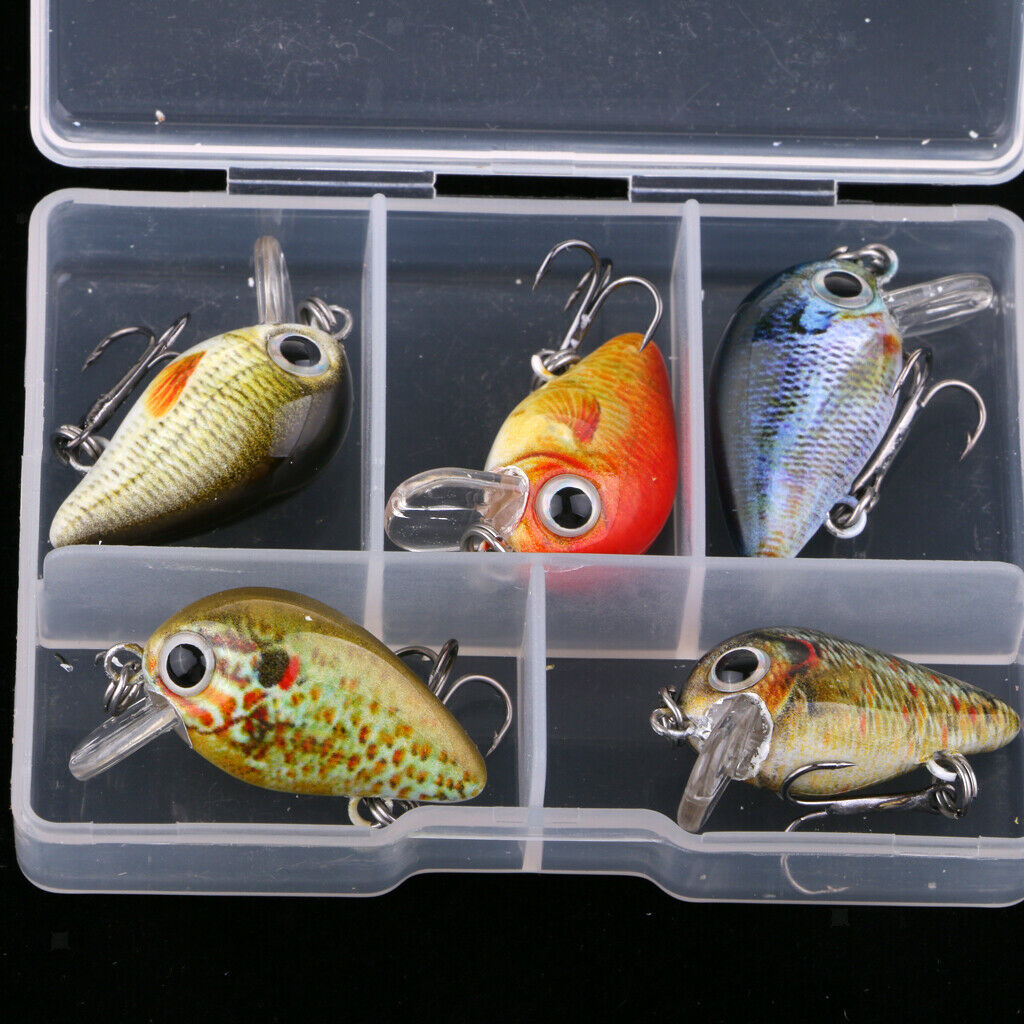 10pcs 1 inch Mini Minnow Crank Baits Sinking Lures Minnow & Popper Diving Lure