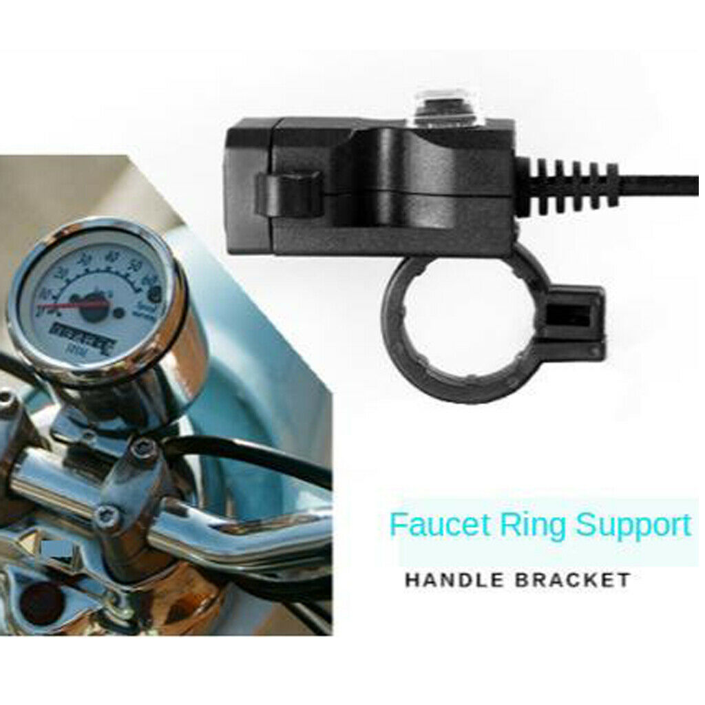 Motorcycle 12V Dual USB Charger Plug & Rack Kit Easy to Install Over-current
