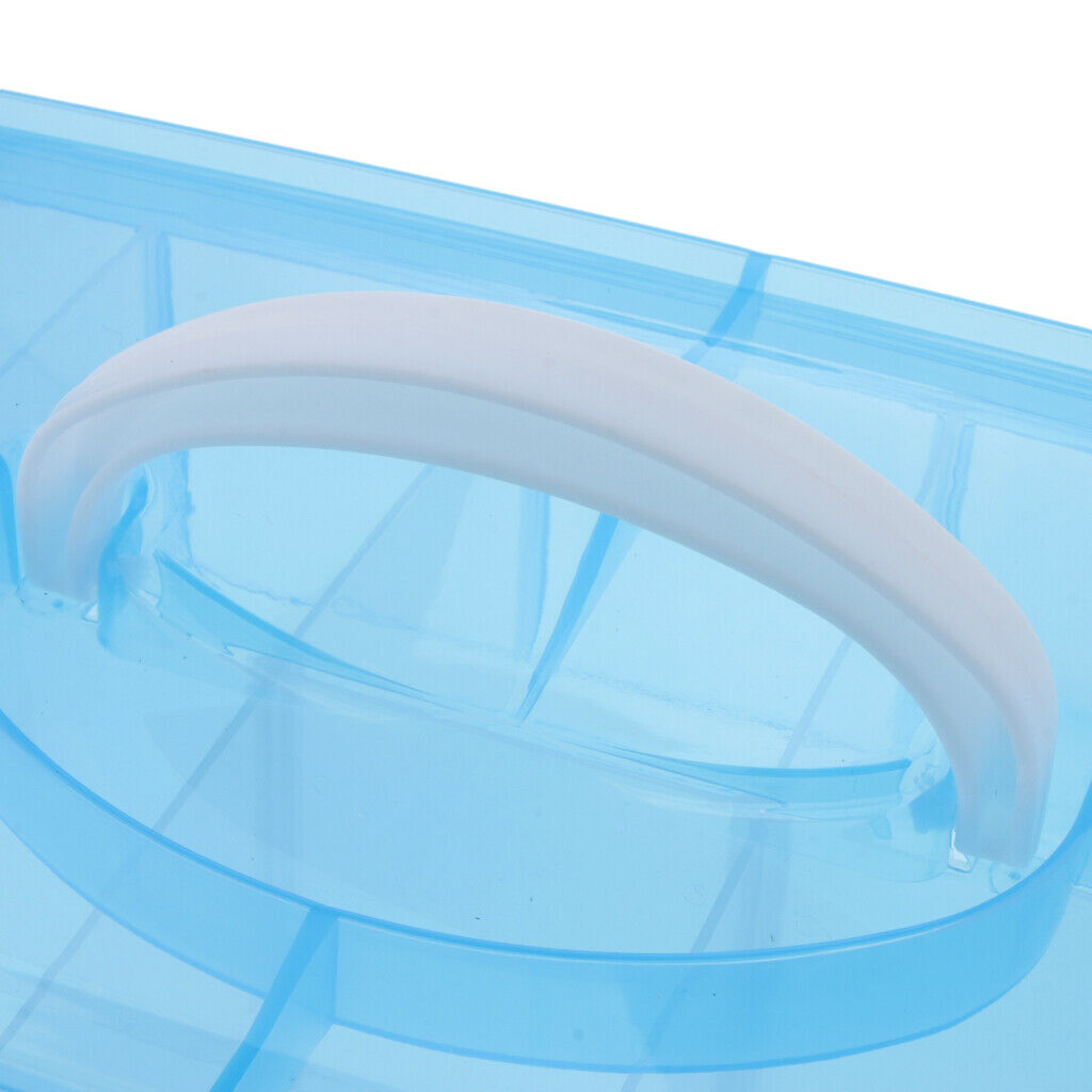 Plastic 10 Slots Jewelry Storage Box Case Crafts Organizer Beads Holder - Blue,