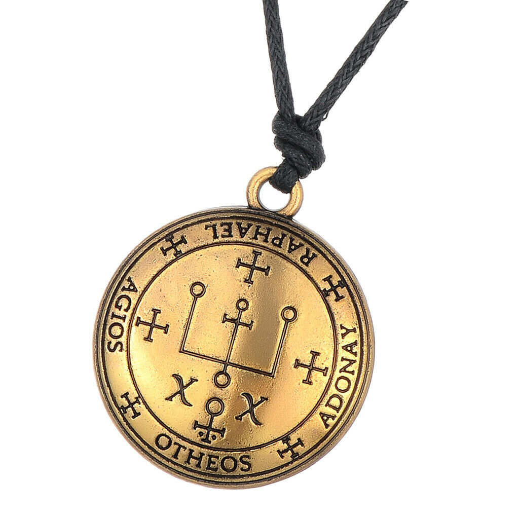 Talisman Viking Protection Pendant Sigil Archangel Raphael Black Nylon Rope