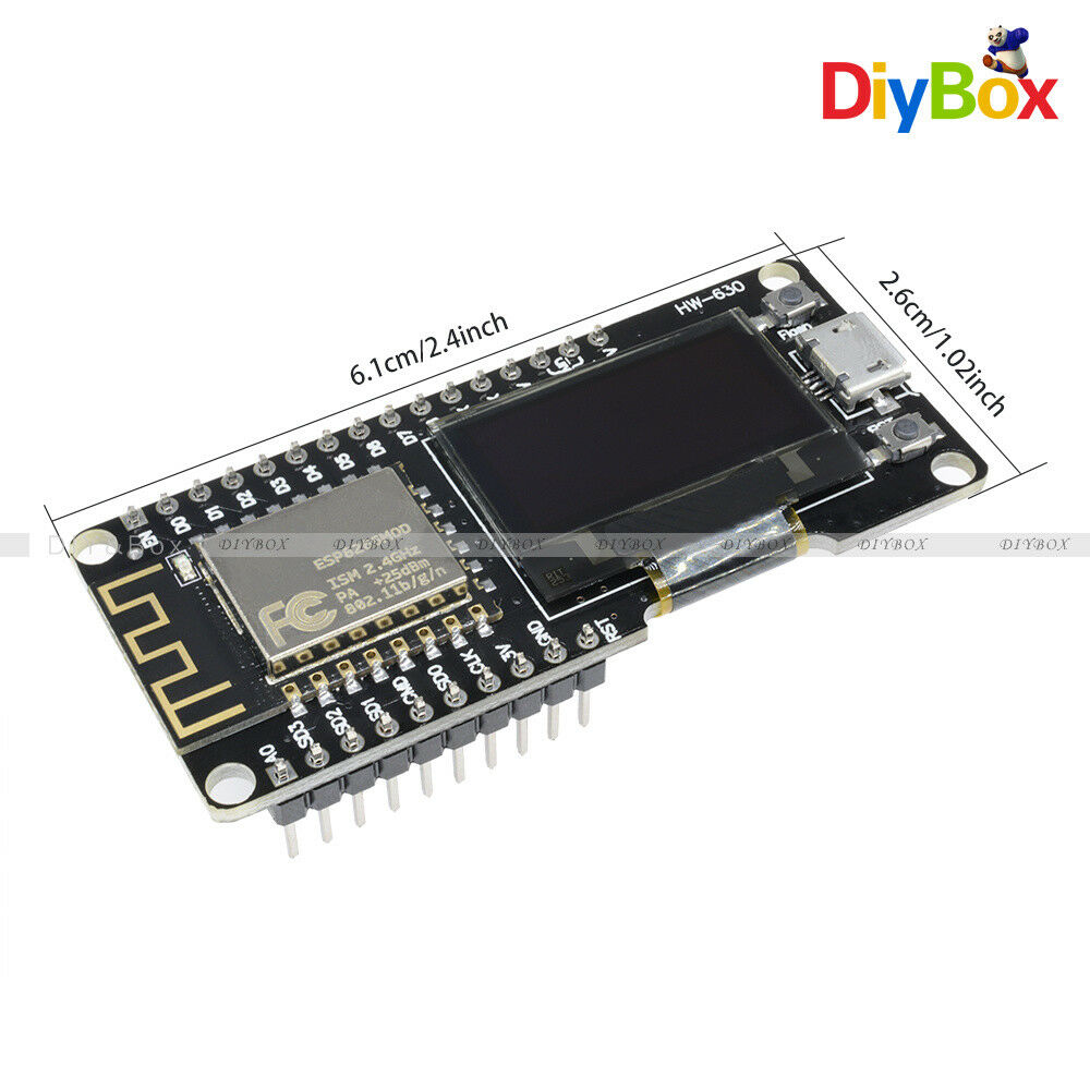 Wifi ESP8266 ESP-12F CP2102 Micro USB Development Board NODEMCU Wemos+0.96"OLED