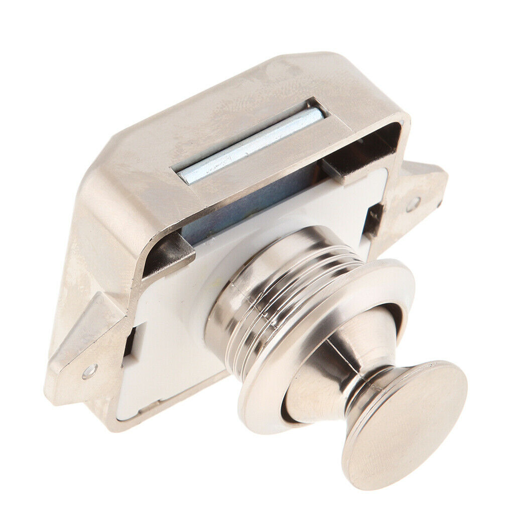 Nickel 11-18mm Cabinet Lock Keyless Push Button Latch for Motorhome Cupboard