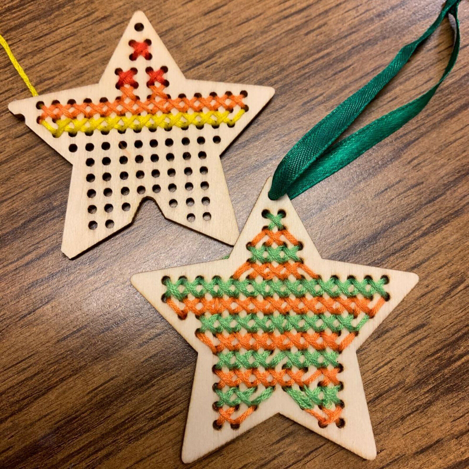 5x Multi-holes Cross Stitch Pendant Blank for Crafts DIY Counted Embroidery