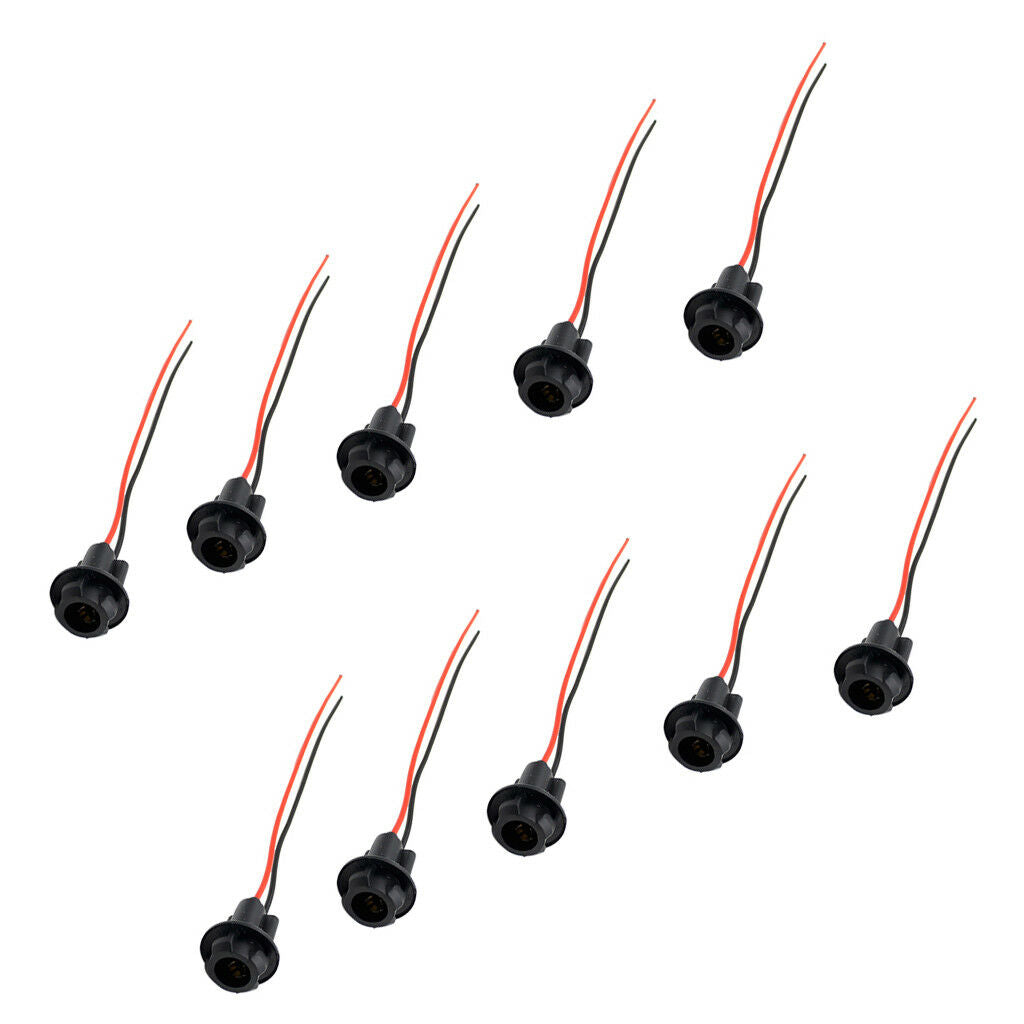 10 Pieces T10 5050 W5W Bulb Socket Holder Connector Pre-wired Adapter