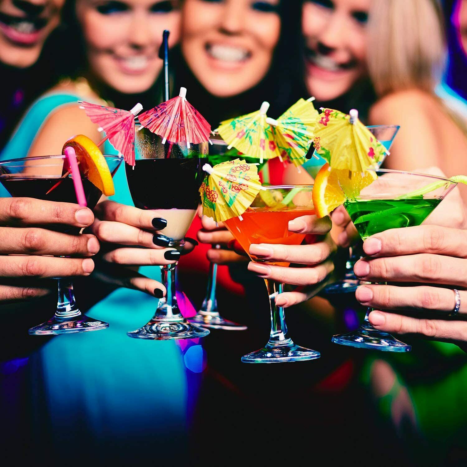 50PCS/SET Cocktail Umbrellas Parasols for Party Tropical Drinks Accessories